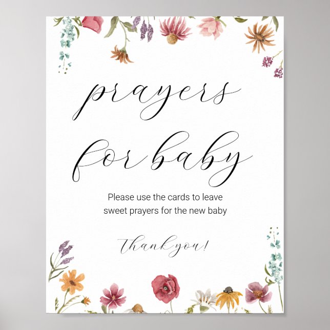 Wildblume-Gebete für Baby-Zeichen Poster (Vorne)