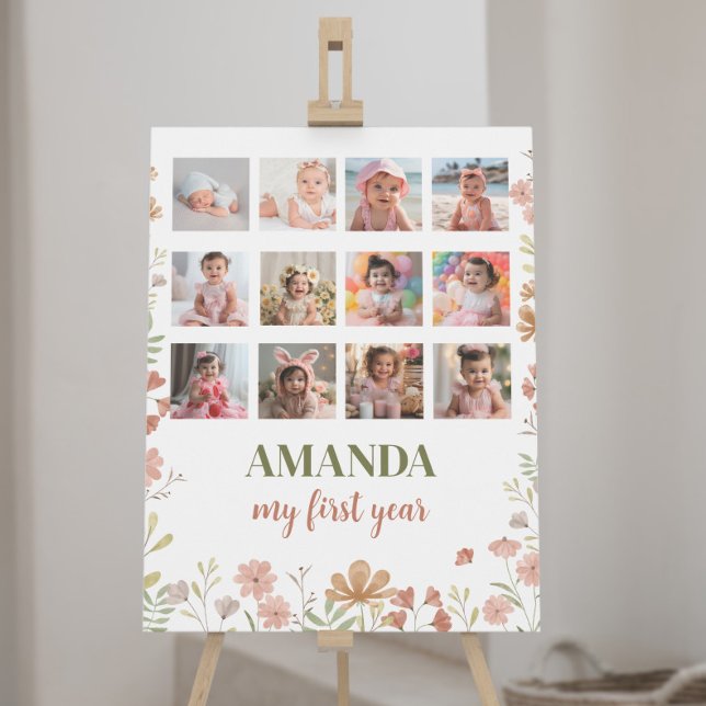 Wildblume Geburtstag 12 Foto Milestone Poster (Von Creator hochgeladen)