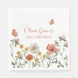 Wildblume Geburtstagsparty Serviette