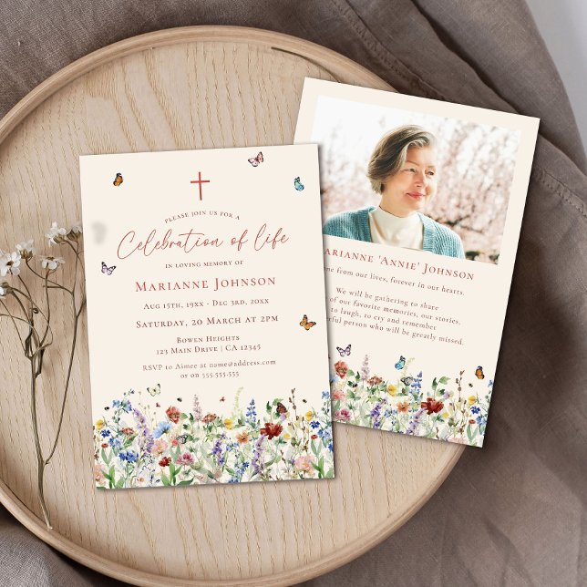 Wildblume-Gedenkfeier Einladung (Von Creator hochgeladen)