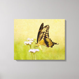 Wildblume Gelb und Schwarz Butterfly Art zu drucke