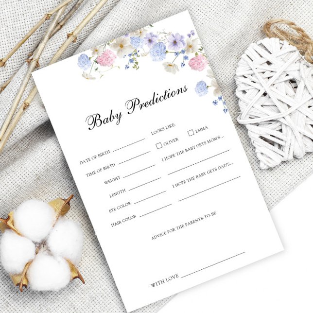 Wildblume Gender Reveal Predictions Game Flyer (Von Creator hochgeladen)