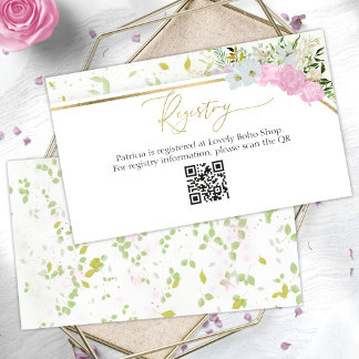 Wildblume Geschenk Registrierung QR Card Brautpart Begleitkarte