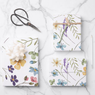 Wildblume Geschenkpapier Set