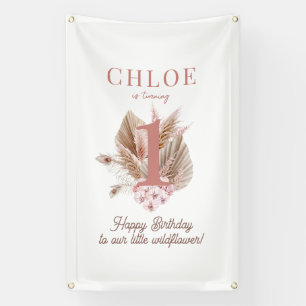 Wildblume Girl 1. Geburtstag Party Banner