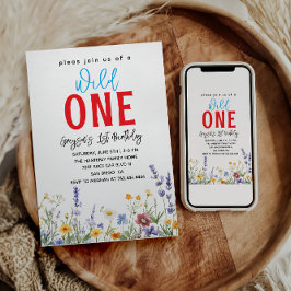 Wildblume Girl 1. Geburtstag Party Einladung