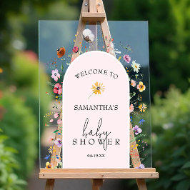 Wildblume Girl Baby Dusche Willkommen Acrylschild