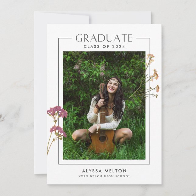 Wildblume Girl High School Abschluss (Vorderseite)