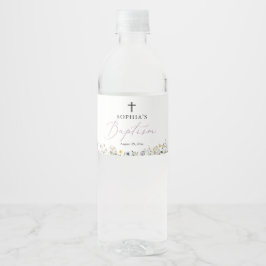 Wildblume Girl Taufe Wasser Flaschen Etiketten