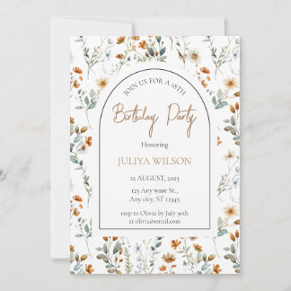 Wildblume Girone Geburtstagsparty Einladung