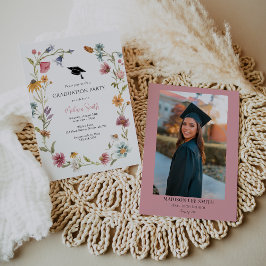 Wildblume Graduation Party Einladung mit Foto