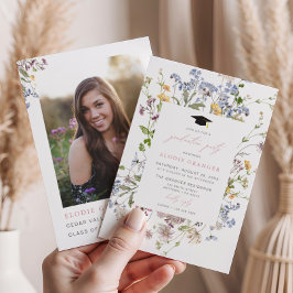 Wildblume Graduation Party Einladung Whimsical