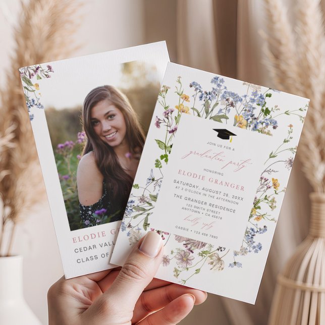 Wildblume Graduation Party Einladung Whimsical (Von Creator hochgeladen)