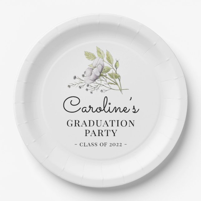 Wildblume-Graduierungspartei 2022 Pappteller (Vorderseite)