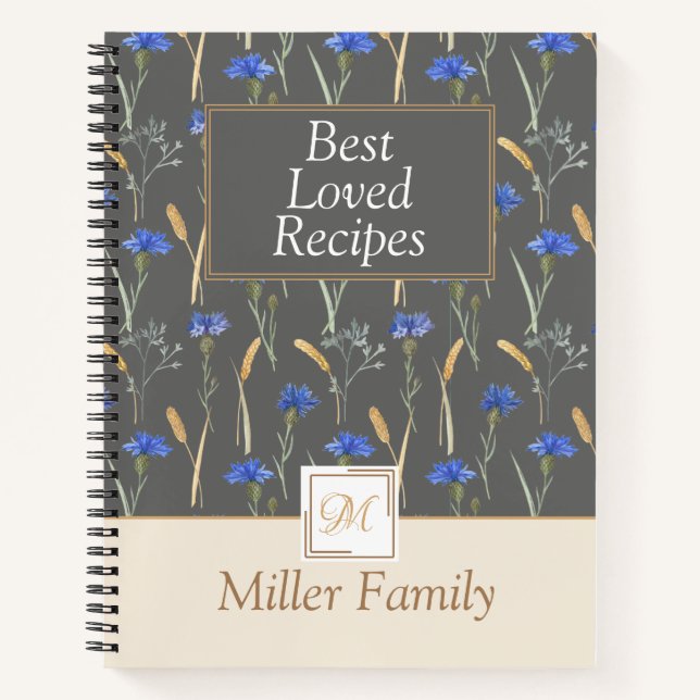 Wildblume Gray Floral Notizbuch (Vorderseite)