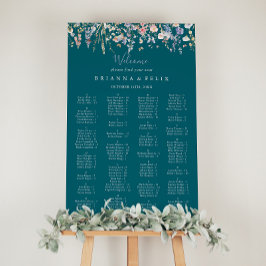Wildblume Green Alphabetic Seating Chart Poster