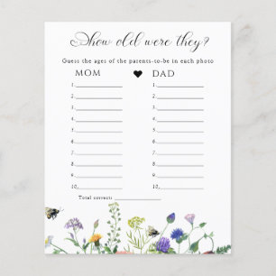 Wildblume Greenery Baby Shower Game