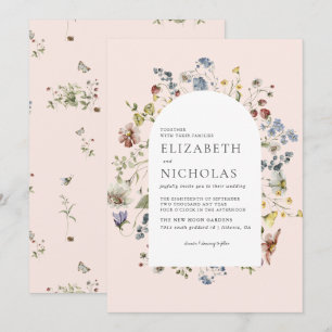 Wildblume Greenery Botanische Hochzeit Einladung