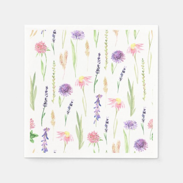 Wildblume Greenery Serviette (Vorderseite)