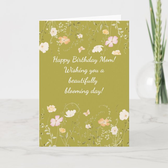 Wildblume Happy Birthday Mama Card Karte (Vorderseite)