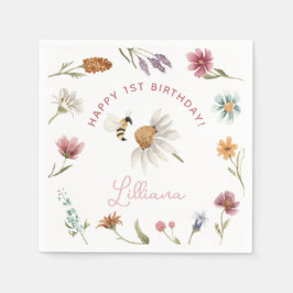 Wildblume Happy Birthday Party Paper Napkin Serviette