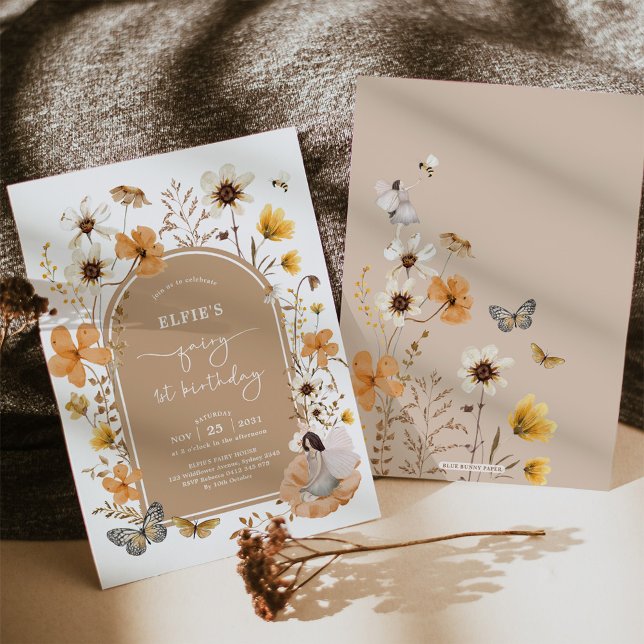 Wildblume Herbst Fairy First Birthday Garden Party Einladung (Von Creator hochgeladen)