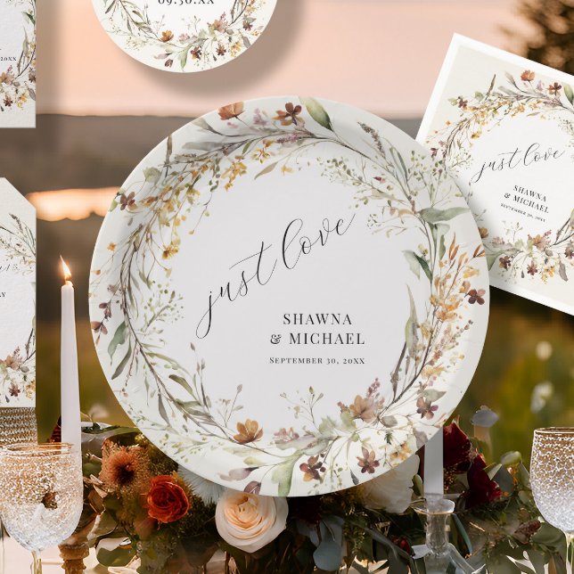 Wildblume Herbstwoche BOHO Hochzeit Pappteller (Von Creator hochgeladen)