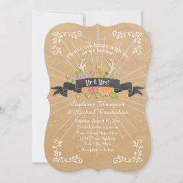 Wildblume Hirsche Rustikale Hochzeit Einladung