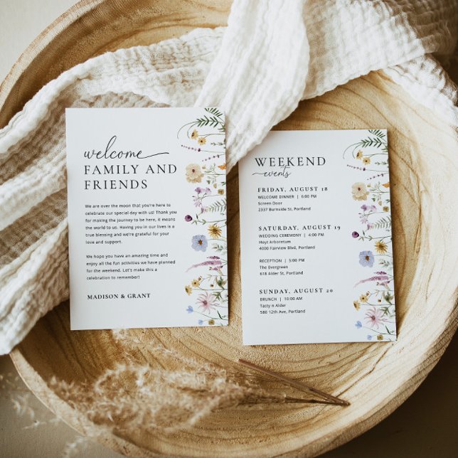 Wildblume Hochzeit Begrüßungsbriefkarte Menükarte (Von Creator hochgeladen)