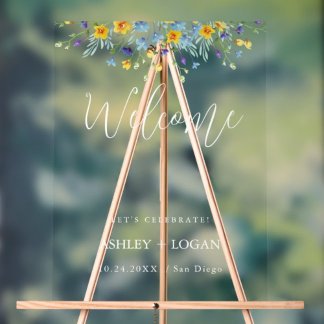 Wildblume Hochzeit Begrüßungszeichen Acrylschild