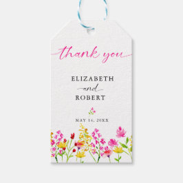 Wildblume Hochzeit Blumenschrift Eleganter Frühlin Geschenkanhänger