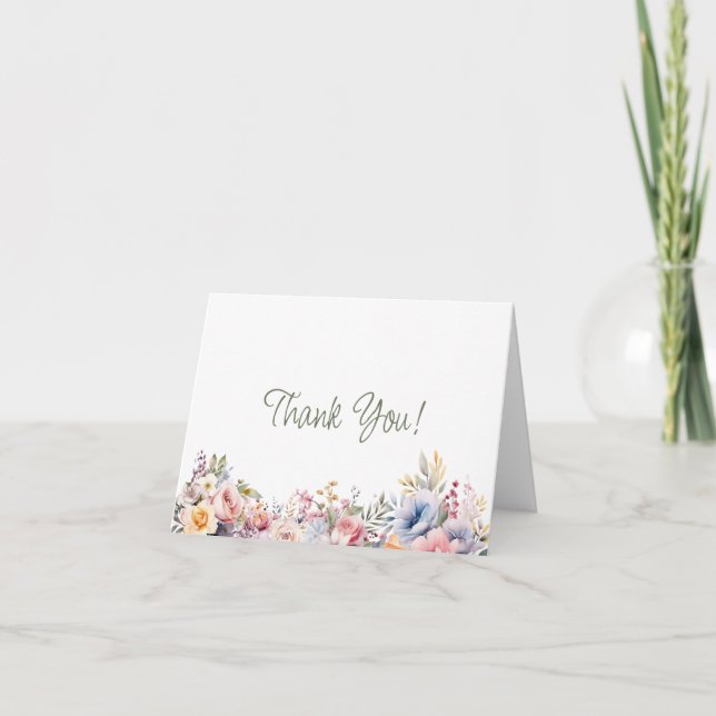 Wildblume Hochzeit Dankeschön-Karte Dankeskarte (Vorderseite)