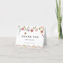 Wildblume Hochzeit Dankeschön-Karte Dankeskarte
