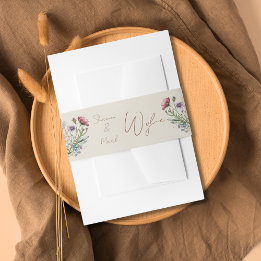 Wildblume Hochzeit Einladungsbanderole