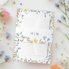 Wildblume Hochzeit Einladungsbanderole