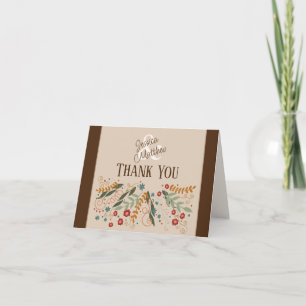 Wildblume Hochzeit Elegante Hübsche Inspiritivität Dankeskarte