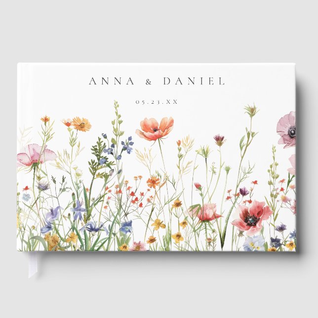 Wildblume Hochzeit Gästebuch (Vorderseite)
