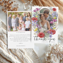 Wildblume Hochzeit im Wasserbereich Vielen Dank