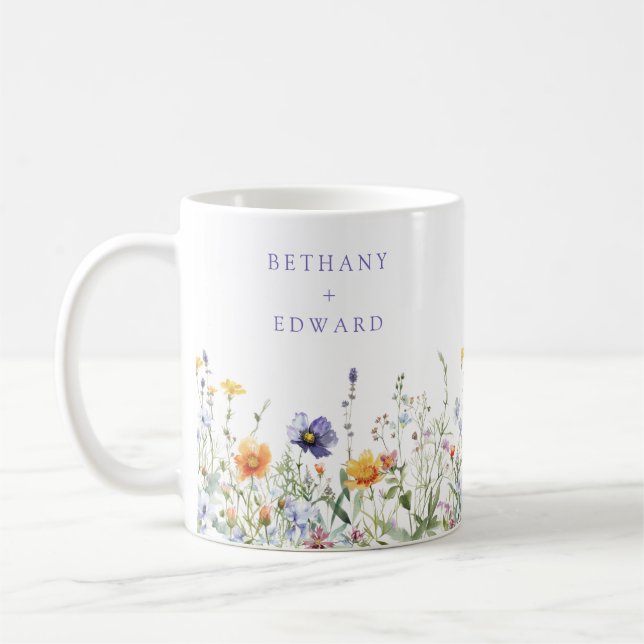 Wildblume Hochzeit Kaffeetasse (Links)