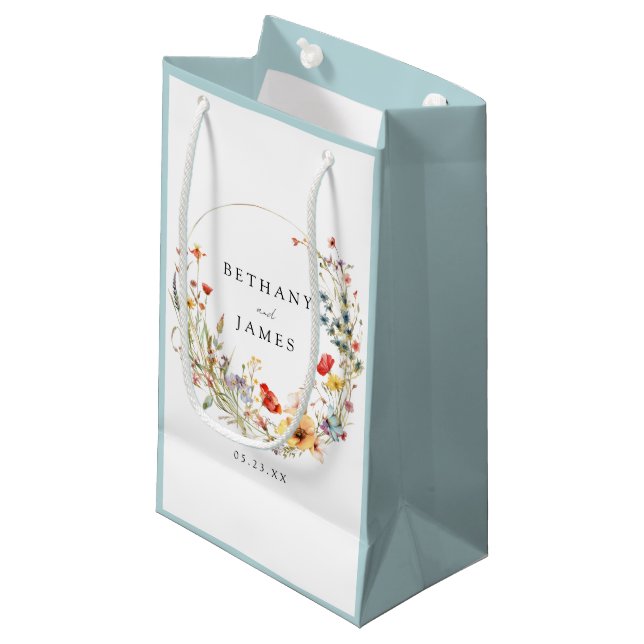 Wildblume Hochzeit Kleine Geschenktüte (Vorderseite Schrägansicht)