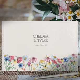 Wildblume Hochzeit Land Blumenschrift Gästebuch