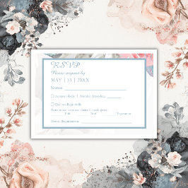 Wildblume-Hochzeit mit weißer Blüte RSVP Karte