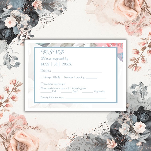 Wildblume-Hochzeit mit weißer Blüte RSVP Karte (Von Creator hochgeladen)