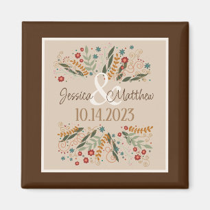 Wildblume Hochzeit Moderne Eleganz Magnet