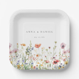 Wildblume Hochzeit Pappteller
