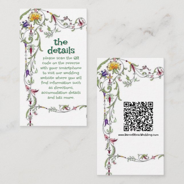 Wildblume Hochzeit Rustikales Land Wilde Blume Mi Begleitkarte (Vorne/Hinten)