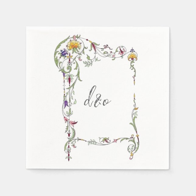 Wildblume Hochzeit Rustikales Land Wilde Blume Mi Serviette (Vorderseite)