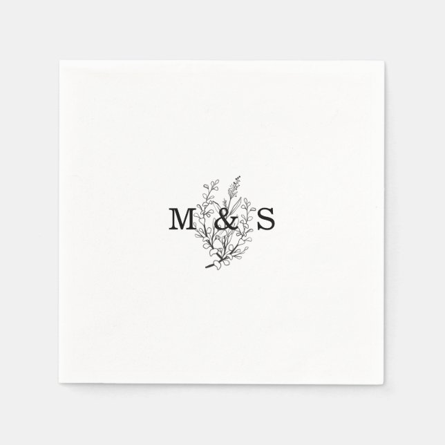 Wildblume Hochzeit Serviette (Vorderseite)