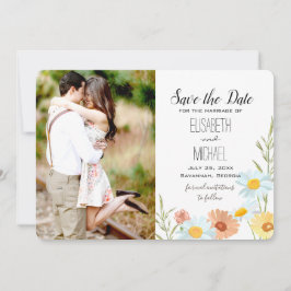 Wildblume Hochzeit Speichern Sie die Datumskarten  Save The Date