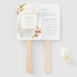 Wildblume Hochzeit Wasserfarbenfeier Gold ID954 Fächer